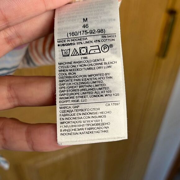 GAP Striped Tie Front Short Sleeve Top Medium - Picture 8 of 8